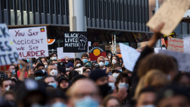Sydney's Black Lives Matter protest in June.