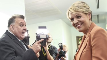 The confrontation that said it all: Craig Kelly and Tanya Plibersek in the hallway of Parliament House last week.