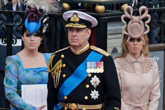 Prince Andrew and his daughters Princess Eugenie, left, and Princess Beatrice.