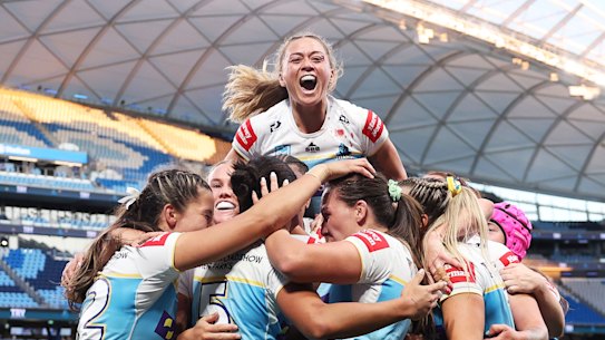 The Titans will face Newcastle in the NRLW decider, the first grand final appearance from either the men or women of the Gold Coast club.