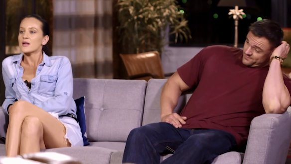 Ines and Bronson and 400m of couch between them on Sunday night's MAFS.