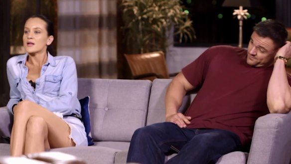 Ines and Bronson and 400m of couch between them on Sunday night's MAFS.