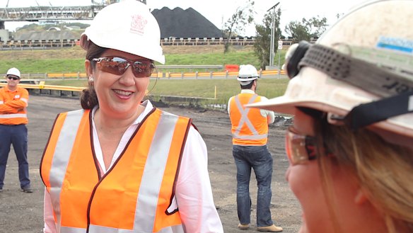Queensland Premier Annastacia Palaszczuk at Hay Point coal terminal in Mackay on Wednesday.