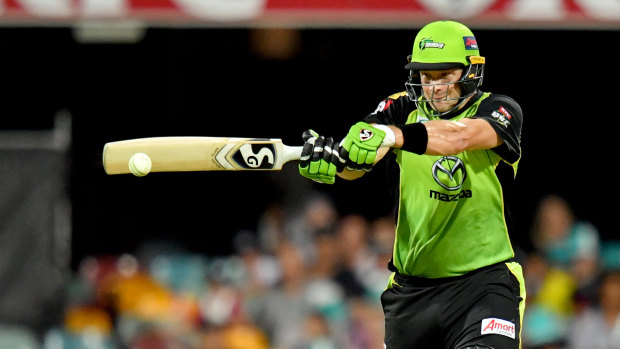 Shane Watson of the Thunder in action during the Big Bash League 