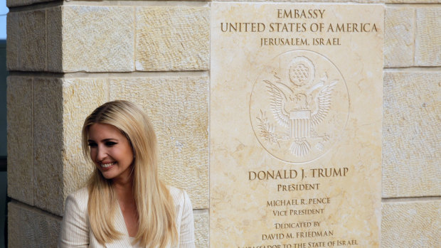 US President Donald Trump's daughter Ivanka Trump attends the opening ceremony of the new American embassy in Jerusalem.