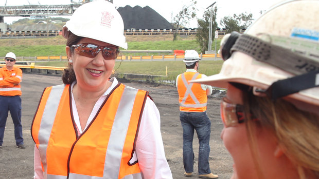 Queensland Premier Annastacia Palaszczuk at Hay Point coal terminal in Mackay on Wednesday.