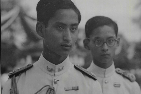 One of the last pictures of the late King Amanda, left, taken in Thailand in 1945. His brother and successor, Bhumibol Adulyadej, is on the right. King Bhumibol reigned until his death in 2016.