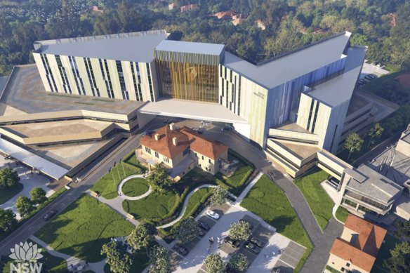 An artist’s impression of the $527 million redevelopment of Ryde Hospital, one of the hospital projects to receive additional funding in the upcoming state budget.