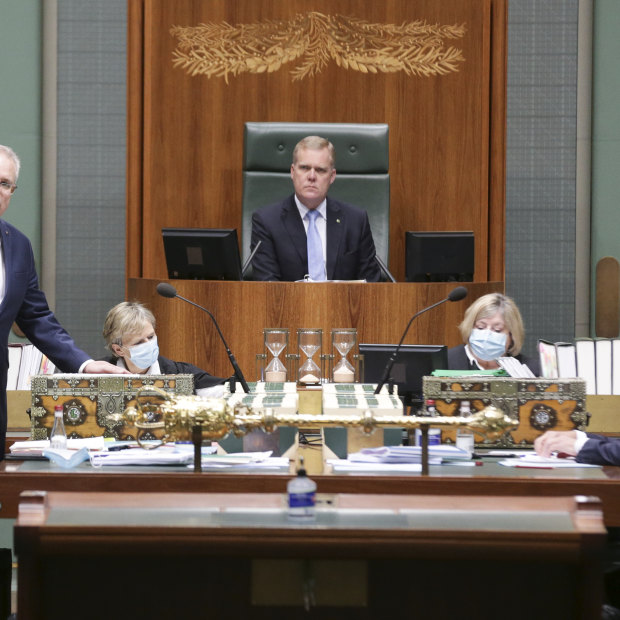 Prime Minister Scott Morrison and Opposition Leader Anthony Albanese during Question Time last year.