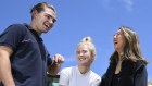 UNSW students Oliver Pike, Laura Montague, and Kyra Lee who all live on campus. Sydney. November 28, 2021. Photograph by James Alcock/SMH