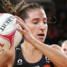 Giants wing defence Amy Parmenter and her teammates remain winless this season after a loss to the Firebirds on Tuesday night.