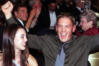 The father: Shane Woewodin and his Brownlow win in 2000.