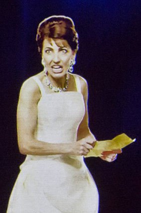 A hologram of Maria Callas gesturing on stage during a concert in Berlin in  2019.