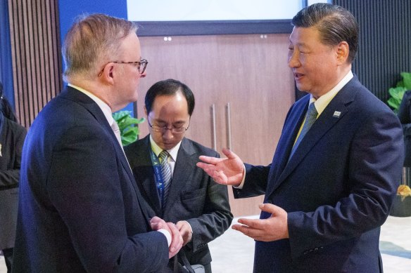 Prime Minister Anthony Albanese meets with Chinese President Xi Jinping at APEC in San Francisco.