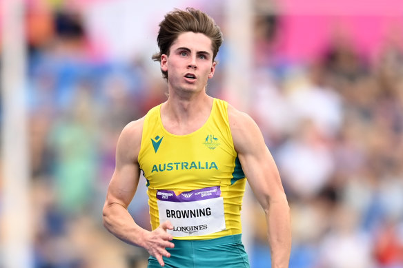 Rohan Browning was sixth in the men’s 100m final.