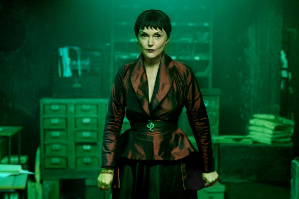 Miranda Richardson as Shax in the new season of <i>Good Omens</i>.