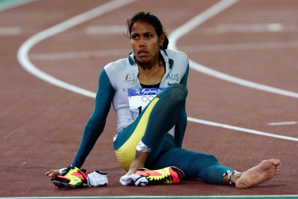 Sheer relief: Cathy Freeman in 2000.