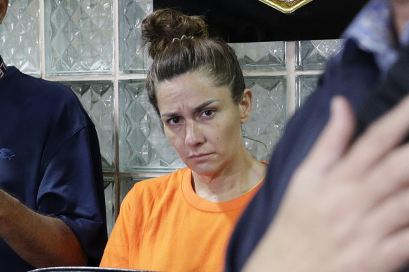 Talbot appears in court after her arrest in the Philippines.