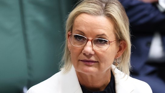 Opposition leader Sussan Ley takes her seat for Question Time at Parliament House in Canberra on Monday 25 August 2025. fedpol Photo: Alex Ellinghausen