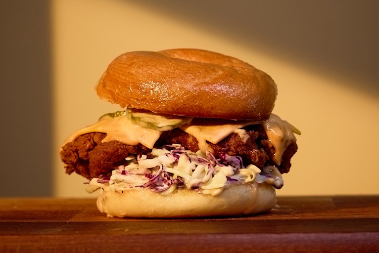 The Tokyo fried chicken bagel.
