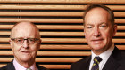 Outgoing Lendlease chairman Michael Ullmer with his successor, John Gillam. 