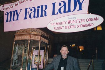 Jim Sherlock at the reopening of cinema at the Regent Theater in 1997.
