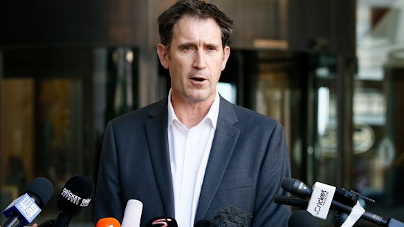 CA chief executive James Sutherland at a press conference at the teams hotel in Johannesburg on Wednesday.