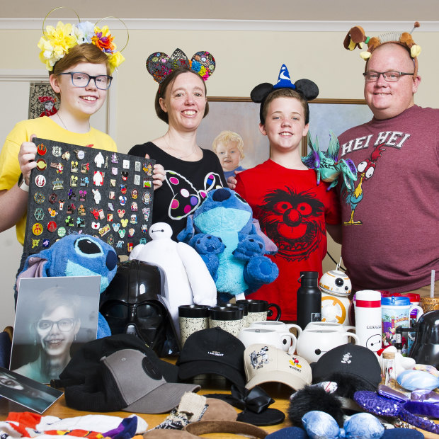 The Moloney family with their Disney haul: 14-year-old Lauren, Sarah, Connor, 13, and Pat.