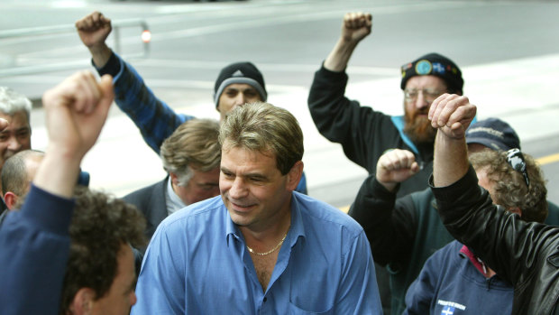 An early court case: John Setka as a union organiser at the Melbourne Magistrate's court in 2003.