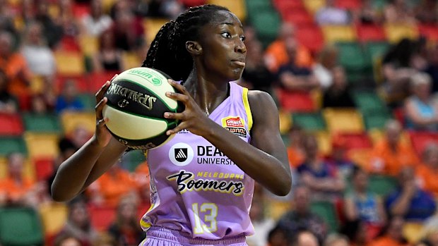 Ezi Magbegor was a stand-out for the Boomers. 