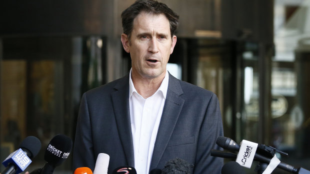 CA chief executive James Sutherland at a press conference at the teams hotel in Johannesburg on Wednesday.