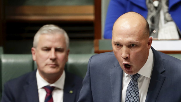 Home Affairs Minister Peter Dutton during question time on Tuesday.