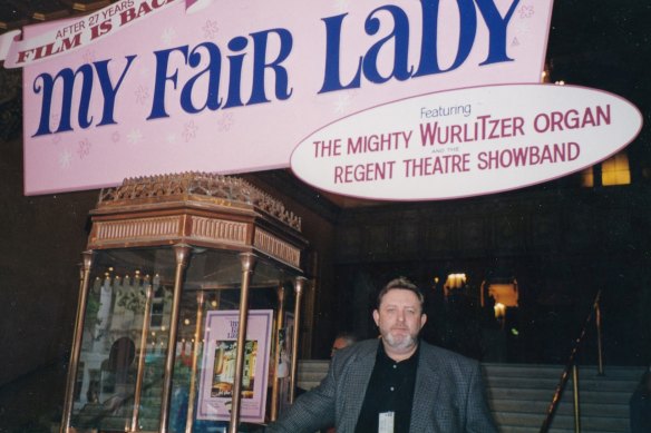 Jim Sherlock at the reopening of cinema at the Regent Theatre in 1997.