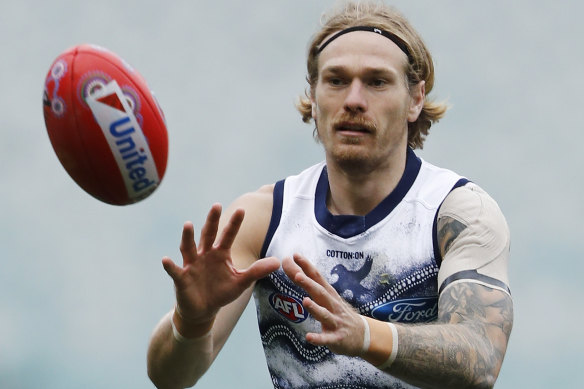 Key injury: Geelong star Tom Stewart.