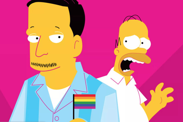 A scene from the Emmy Award-winning Simpsons episode – cutely titled “Homer’s Phobia”.