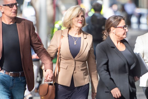 Bernadette Cavanagh, former executive director of People, Culture and Workplace at City of Parramatta Council, arrives at the ICAC hearing.
