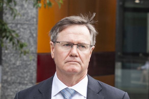 Former Tennis Australia president Stephen Healy outside the Federal Court on Monday.