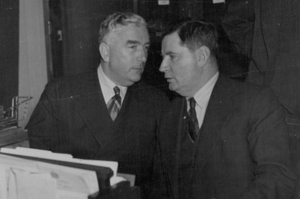 The two big men of the Liberal-Country Party coalition - Menzies and Fadden - in 1951.
