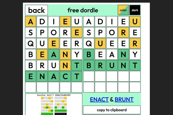 Dordle is basically two Wordle games side by side.