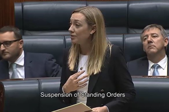 Nationals leader Mia Davies argues to have parliament's powerful privileges committee investigate allegations Fisheries Minister Dave Kelly feigned a headbutt at her.