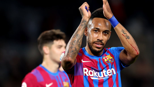 Barcelona’s Pierre-Emerick Aubameyang.