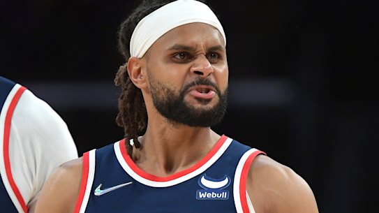 Patty Mills shone under the bright Christmas lights in LA.