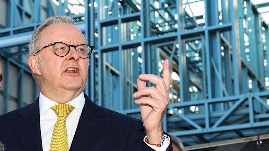 South Australia Premier Peter Malinauskas and Prime Minister Anthony Albanese at a press conference on Monday morning in Adelaide.