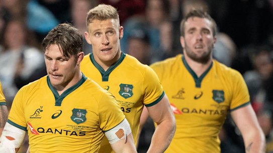 The Wallabies leave the field after another Bledisloe Cup loss to New Zealand earlier this year.