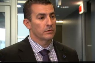 Detective Sergeant John Breda, pictured speaking to the ABC in 2017.