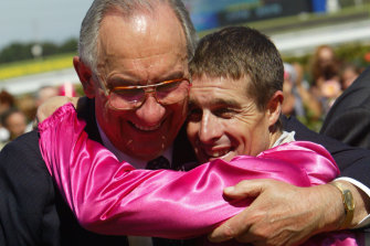 ingham lonhro octagonal visionary aged beadman darren embraces jockey flemington
