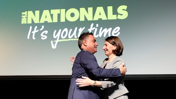 Premier Gladys Berejiklian joined Deputy Premier John Barilaro for the Nationals launch. 
