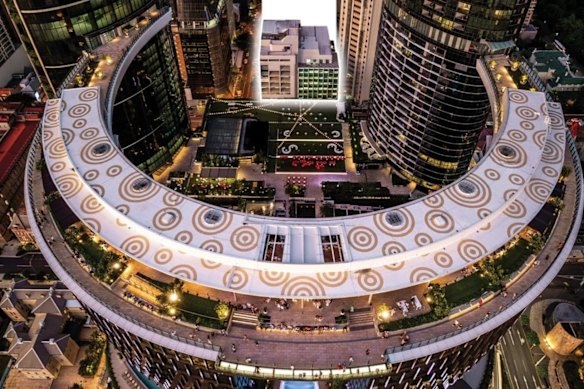 The Queensland Investment Corporation has put 63 George Street (highlighted) on the market. The site is in the Priority Development Area for Queen’s Wharf.