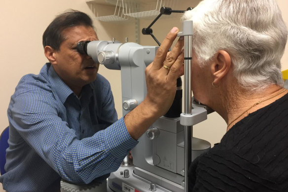 Ophthalmologist Ashish Agar at work in Broken Hill. 