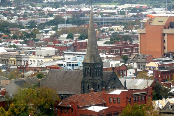 The spire of St Mark’s Church in Fitzroy.